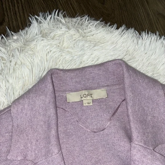 LOFT Lilac Open-Front Cardigan 💜 - Picture 5 of 9